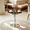 Black Top / Silver Base, variant on GZTAOSPACE Modern Luxury Faux Marble Round Bistro Table, White Top with Black Gold Pedestal Base,23.6 inch