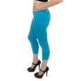 thumbnail image 2 of Vivian's Fashions Capri Leggings - Cotton, Misses Size (Turquoise, S), 2 of 3