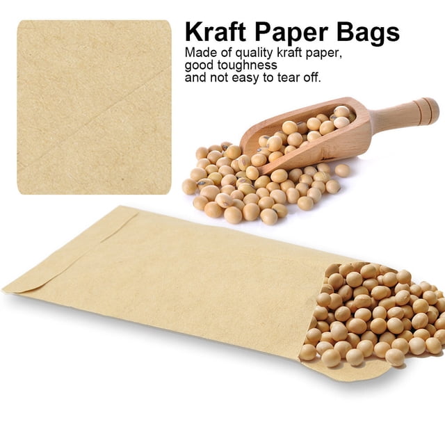 100 Bolsas De Papel Kraft Para Almacenamiento De Semillas De Maíz, Trigo Y Arroz Bolsas De Almacenamiento Kraft