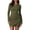 Army Green, variant on Womens Long Sleeve Bodycon T Shirt Dress | Crew Neck,Ruched,Ribbed,Homecoming Cocktail Dresses,Fall Winter Clothing