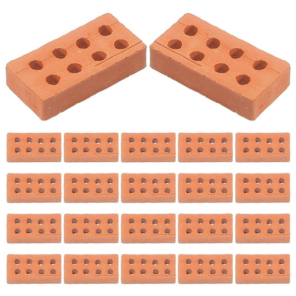 100 piezas de miniladrillos de simulación, modelos de decoración para mesas de arena, modelos de ladrillos de construcción en miniatura