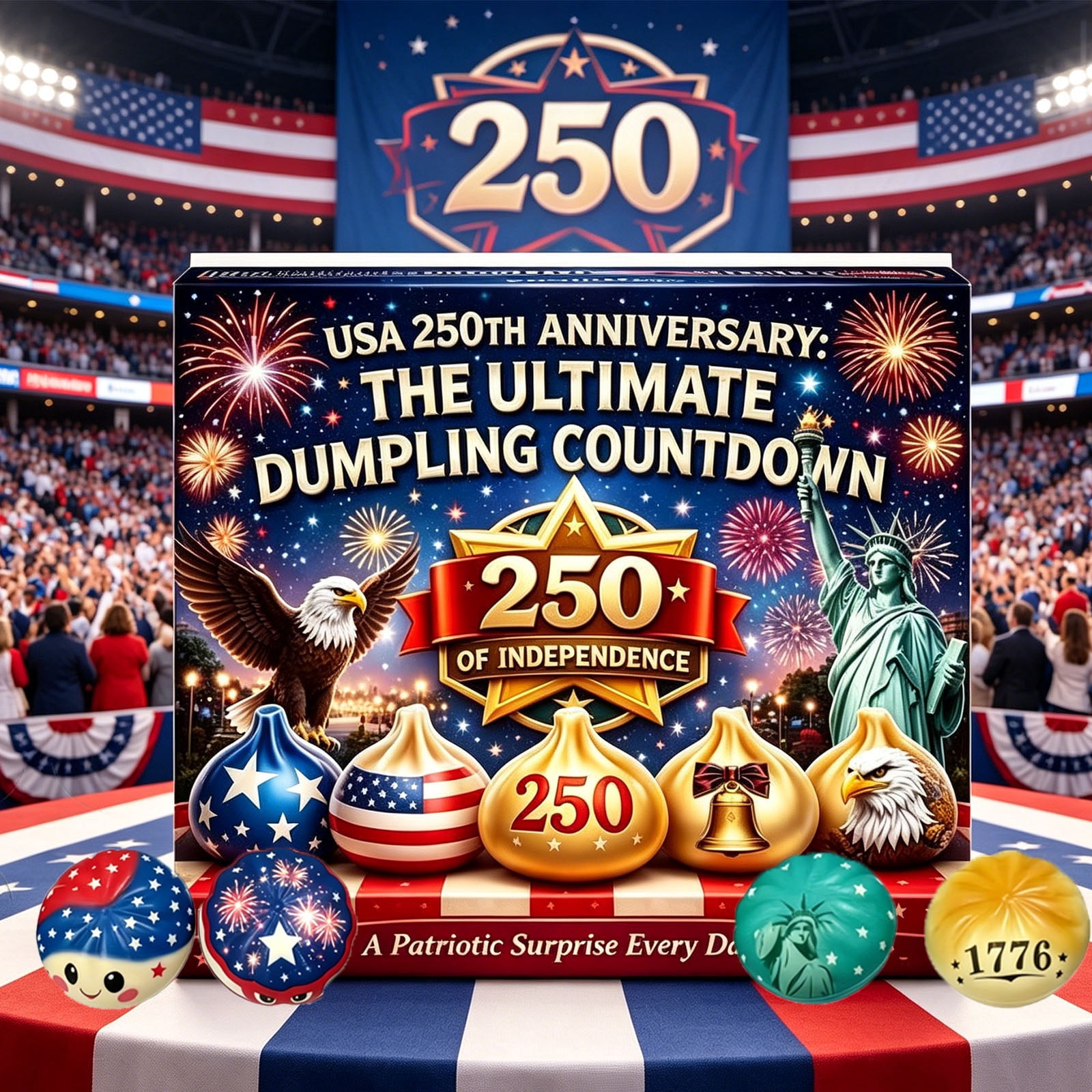 Dumpling Squishy Mystery Box 12 Pack Soft Squishy Toys For Stress Relief, Great Independence Day Decoration For All Ages
