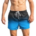 thumbnail image 2 of Mens Lightweight Quick Dry Swimming Trunks Fashion Gradient Drawstring Beach Short Pants with Pockets for Summer Vacation, 2 of 5