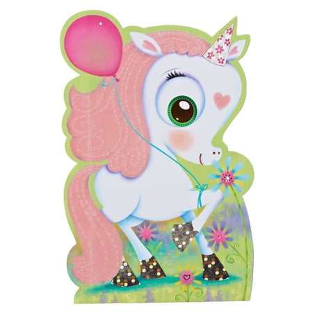 American Greetings Unicorn Birthday Card for Girl with