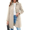 thumbnail image 5 of DYTTDG Women's Winter Long Coat Warm Lapel Button Long Sleeve Casual Outdoor Jacket with Pockets Great Gifts for Less, 5 of 9