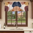 thumbnail image 6 of Red Blue Brown Curtain Valances for Windows, Kitchen Valance Window Treatments Panel 2 Pack, Middle Century Art Abstract Modern Rod Pocket Short Curtains for Bathroom Bedroom 42 x 12 Inch, 6 of 8