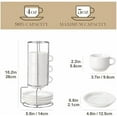 thumbnail image 2 of 4 OZ Porcelain Espresso Cups with Saucers and Metal Stand Set of 4, Stackable Cappuccino Cups, White Expresso Shots Cup Set for Coffee Drinks, Latte, Tea, 2 of 5