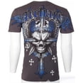 thumbnail image 6 of ARCHAIC by AFFLICTION Charcoal GRAVE KILLER Short Sleeve Slim Fit Y2K T-shirt, 6 of 8