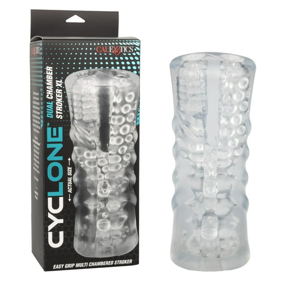 CalExotics Cyclone Dual Chamber TPE Stroker for Men XL, Clear