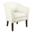 thumbnail image 1 of HomePop Fauteuil d'Appoint Transitionnel en Bois et Tissu, Blanc, 1 of 9