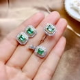 thumbnail image 5 of HOOUN 925 Silver Gold Plated Natural Emerald 3 Set, 5 of 6