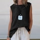 thumbnail image 1 of Craaazy Women's Relaxed Fit Round Neck Tank Top, Solid Color Sleeveless Asymmetric Top, Comfy High Low Hem Casual Vest for Summer Gifts, 1 of 7