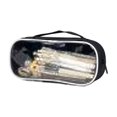 thumbnail image 2 of Large Pencil Case 2 Compartments, Clear Pen Pencil Pouch with Zipper, Multifunction Transparent Stationery Bag for Student College Office Teen Makeup Bag for Adults Travel (Black), 2 of 9