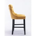 thumbnail image 4 of Modern Velvet Upholstered Bar Stools Set of 2 with Wide Seat and  Wooden Legs, Armless Dinnning Chairs with Button Tufted Decoration and Chrome Nailhead Trim, Gold, 4 of 7