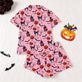 thumbnail image 4 of Likimi Toddler Girls Halloween Pajamas Set Short Sleeve Hallowmas Cartoon Print Lapel Button Down Pjs Tops With Shorts For Party Casual Homewear, 4 of 9
