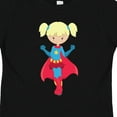 thumbnail image 4 of Inktastic Superhero Girl, Cute Girl, Blonde Hair, Red Cape Girls Toddler T-Shirt, 4 of 5