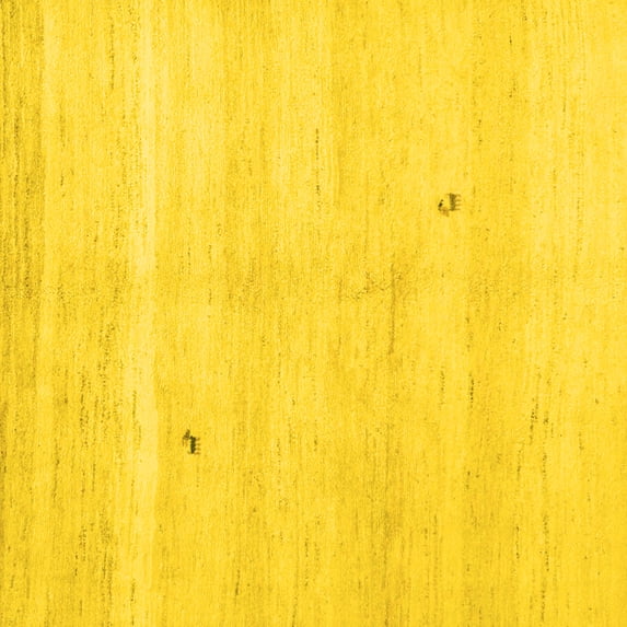Ahgly Company Indoor Square Solid Yellow Modern Area Rugs, 8' Square