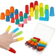 32 Pieces Rubber Finger Tips Silicone Finger Protectors Finger Cover Caps Finger Pads with Assorted Sizes for Counting Collating Writing Sorting Task Hot Glue Sewing and Sport Supplies