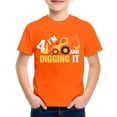 thumbnail image 3 of Sunnyoo T-Shirt Graphique pour Grands Garçons, Imprimé Excavatrice, Manches Courtes, Orange, 3 of 3