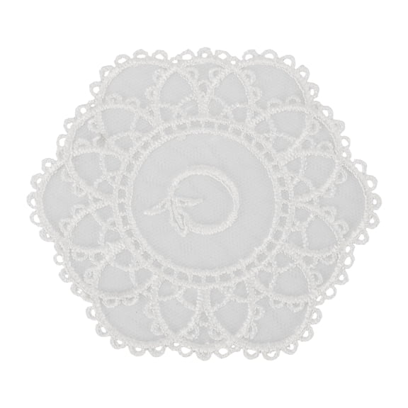 Unique Bargains 1 Pc Durable Embroidery Drink Coaster White