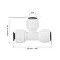 thumbnail image 2 of Uxcell 1/4" Conector de línea de agua en T, paquete de 6, blanco, 2 of 5