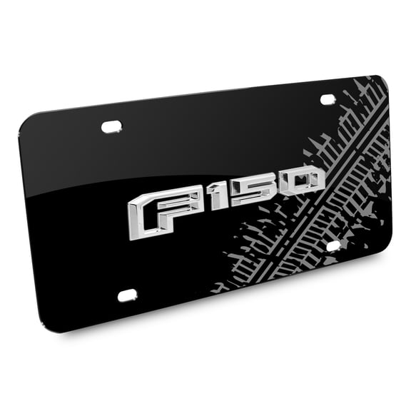 Ford F150 2015 up 3D Logo Tire Mark Black License Plate