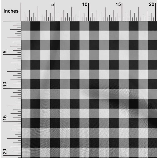 oneOone Cotton Poplin Fabric Gingham Check Decor Fabric Printed BTY 42 Inch Wide