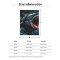 thumbnail image 5 of Gaeub Wave Chain Shark Print Flannel Throw Blanket, Home Fleece Throw Blanket for Couch or Bed,Decorative Blankets,Lightweight Fuzzy Flannel Blanket-60"x50", 5 of 6