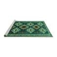 thumbnail image 2 of Ahgly Company Machine Washable Indoor Square Persian Turquoise Blue Traditional Area Rugs, 3' Square, 2 of 4
