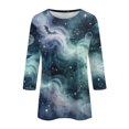 thumbnail image 4 of Bovemsi Womens Shirt Sleeve Tops Round‑Neck 3/4‑Sleeve Printed Blouse Fashion Outfits Clothes XXXL, 4 of 4