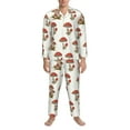 thumbnail image 4 of Bingfone Men'S Pajama Set 2 Piece Loungewear Pjs, Long Sleeve With Pajama Pants-Mushroom, 4 of 9