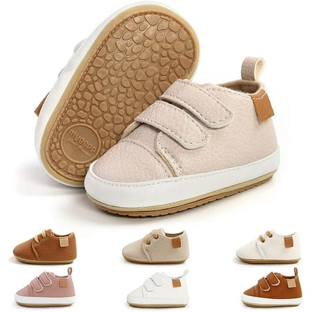 Baby Boys Girl Lace Up Leather Sneakers Soft Rubber Sole Infant Moccasins Newborn Oxford Loafers Rubber Sole Anti-Slip Toddler Wedding Uniform Dress Shoes 0-18 Months