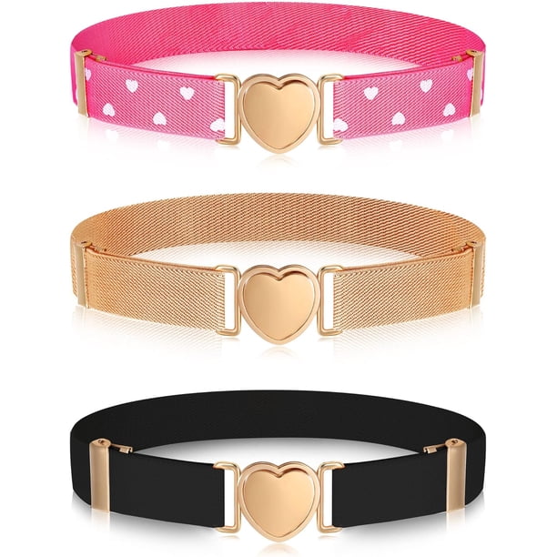 Hamry - Cinturón elástico elástico ajustable para niñas, 3 piezas, para niñas