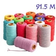 thumbnail image 3 of 2 mm DIY Textiles Maison Corde en Lin Coton Multicolore Artisan Corde Torsadée Macramé (Bleu Foncé), 3 of 7
