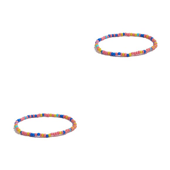 Minnieouse Pulseras de tobillo con cuentas de arroz, tobilleras para niñas, decoración de pies veintinueve 2Conjunto