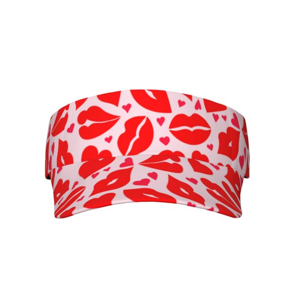 KLL Sport Sun Visor Hats Ball Caps Empty Top Baseball Sun Cap for Men Women-Lips Kiss