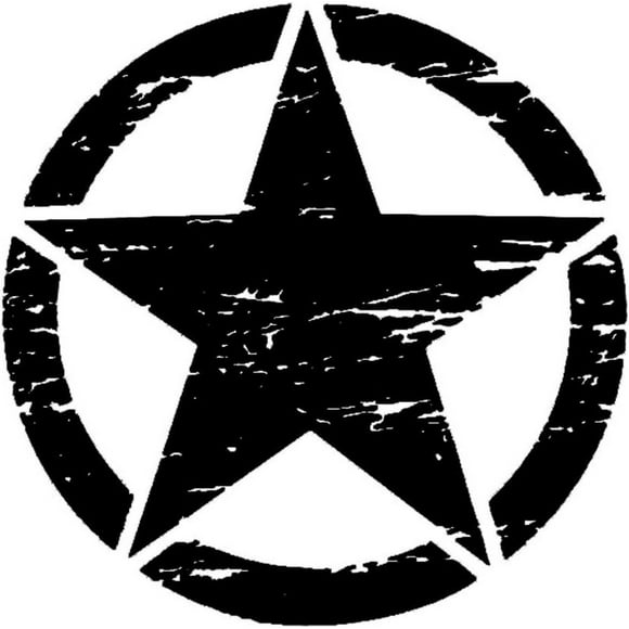 Distressed Military Star Decals, High Quality Vinyl Made in USA for Outdoor Durability, Multi-Surface Application Easy Installation on Cars, Trucks, Boats, RVs and More (50Cm)