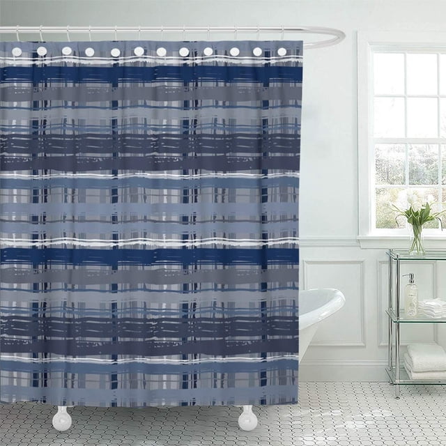 ABPHQTO Cuadros azules abstractos pinceladas de acuarela pinceladas pintura azul marino angustia cortina de ducha cortina de baño 165x180 cm ABPHQTO PKNMT66x72Shower-13293