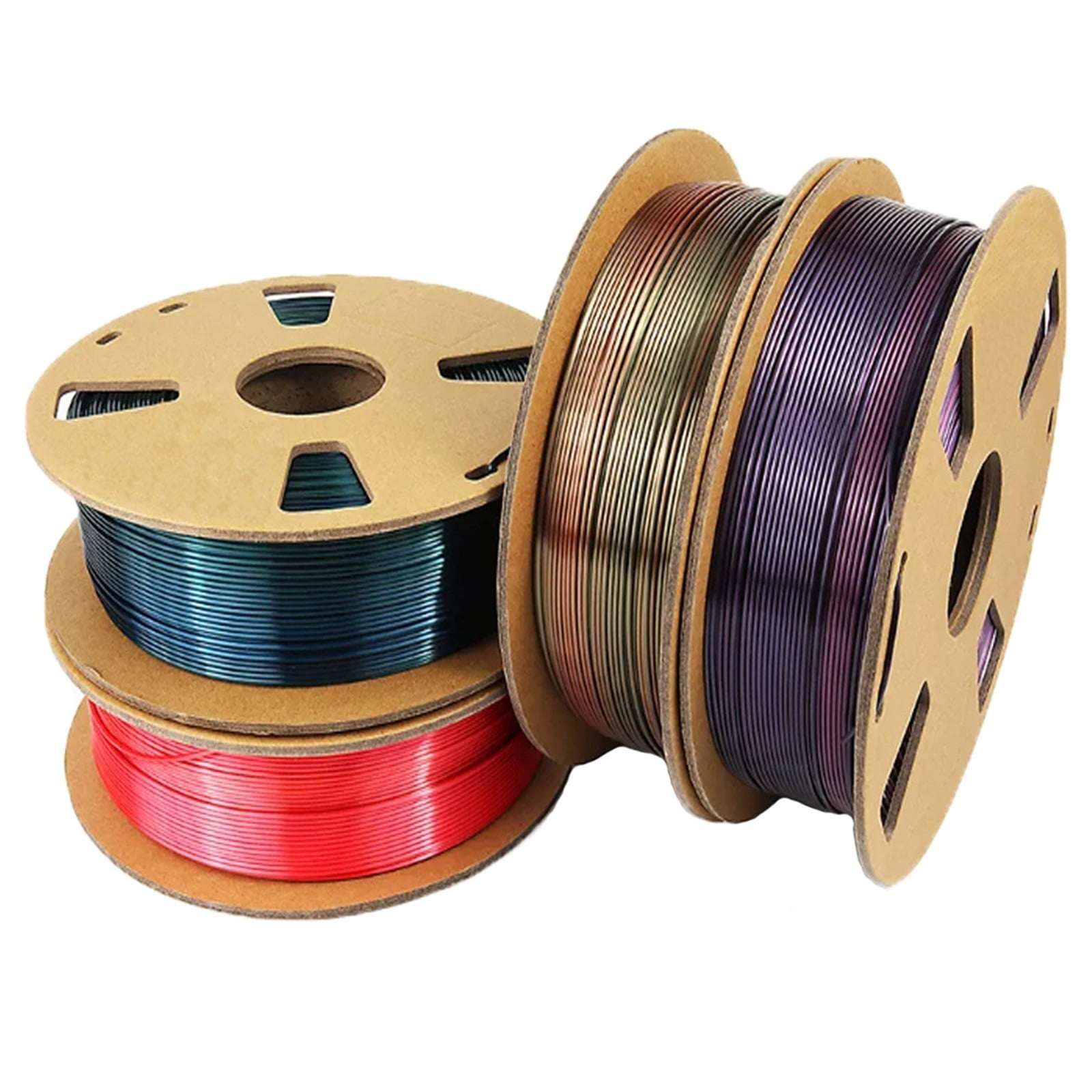 3D Printer Filament PLA Filament 1KG 1.75mm Silk Dual Color for 3D Printing Gold-Red, Purple-Black, Blue-Green, Gold-Bronze