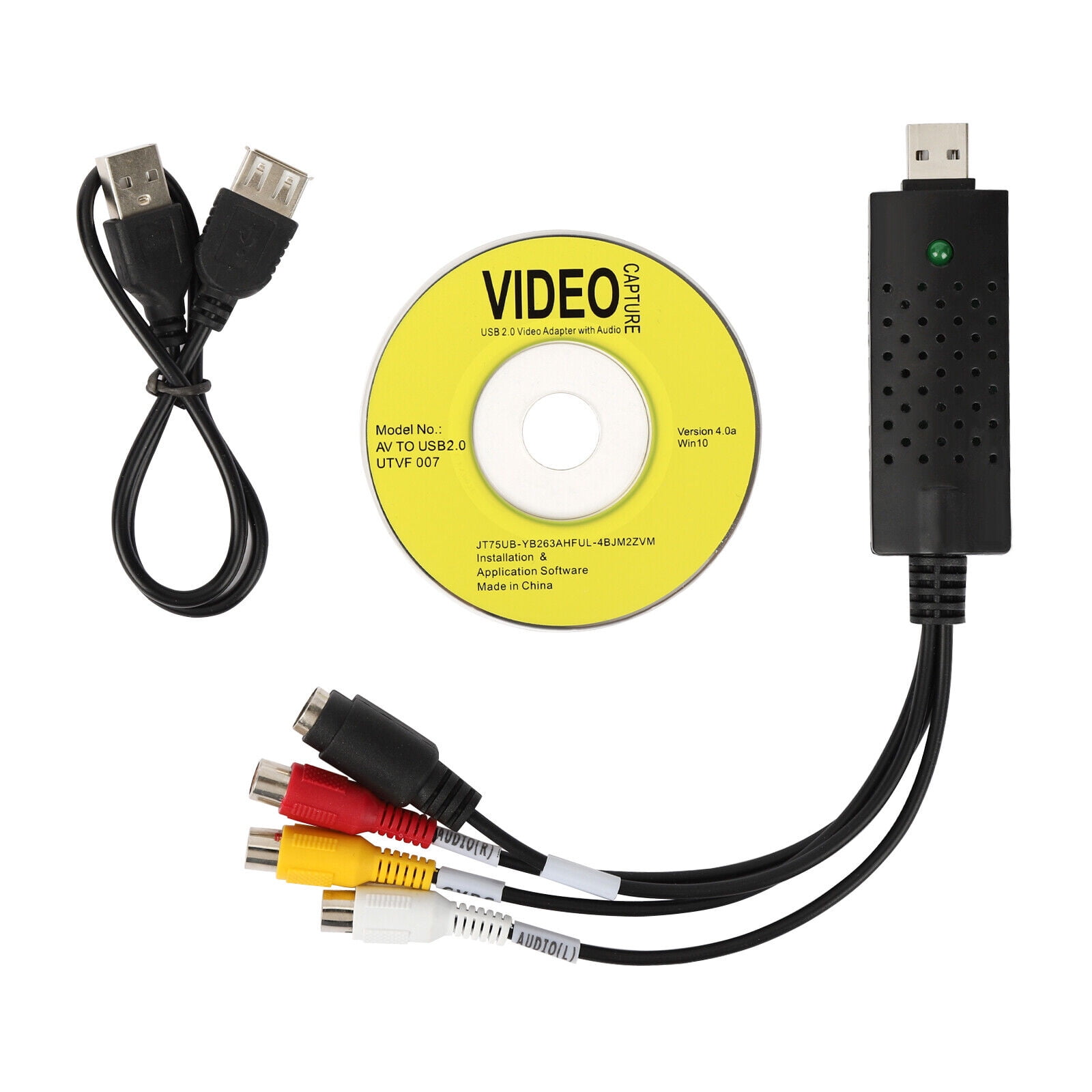 Easycap USB 2.0 Video Capture TV DVD VHS Video DVR Capture Adapter Card  with Audio Support Win7 for Computer/CCTV Camera 