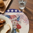 thumbnail image 3 of 4th of July Round Placemats Set of 8 for Dinning Tables,Heat-proof Braided Table Mats 13 Inch,Independence Day Floral Fireworks Rustic Washable Place Mat for Kitchen Restaurant Party Table Decor, 3 of 9