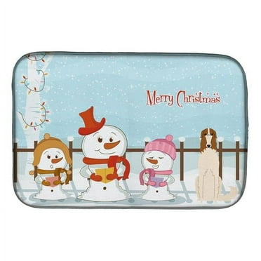 Caroline's Treasures Merry Christmas Carolers Borzoi Dish Drying Mat