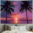 thumbnail image 2 of Creowell  Ocean Sunset Tapestry Tropical Beach Palm Tree Dusk Sky Hawaii Seaside Nature Seascape Home Decor Tapestries Wall Blanket For Bedroom Living Room Dorm 40x30inch, 2 of 6