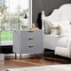 thumbnail image 3 of Multi-functional gris fluted 3-cajón cómoda: estilizado para dormitorio nightstand con deep almacenamiento cajones y de anchura surface, suitable para living rooms, hallways, y para niños' rooms, 3 of 9