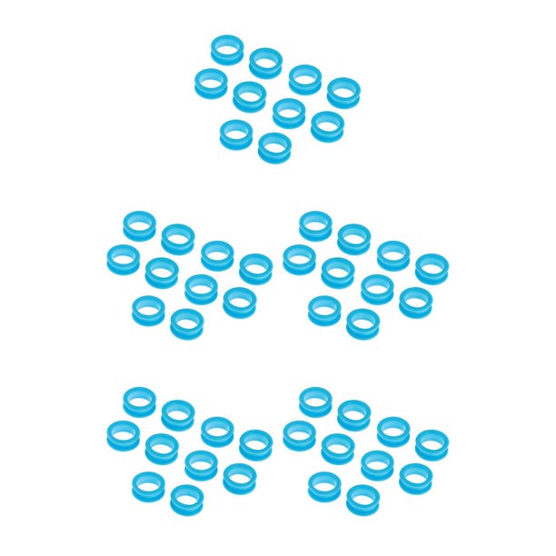 Vogacara 10x Tijeras de peluquero Tijeras Anillo de dedo Empuñaduras Insertos Azul claro Type2