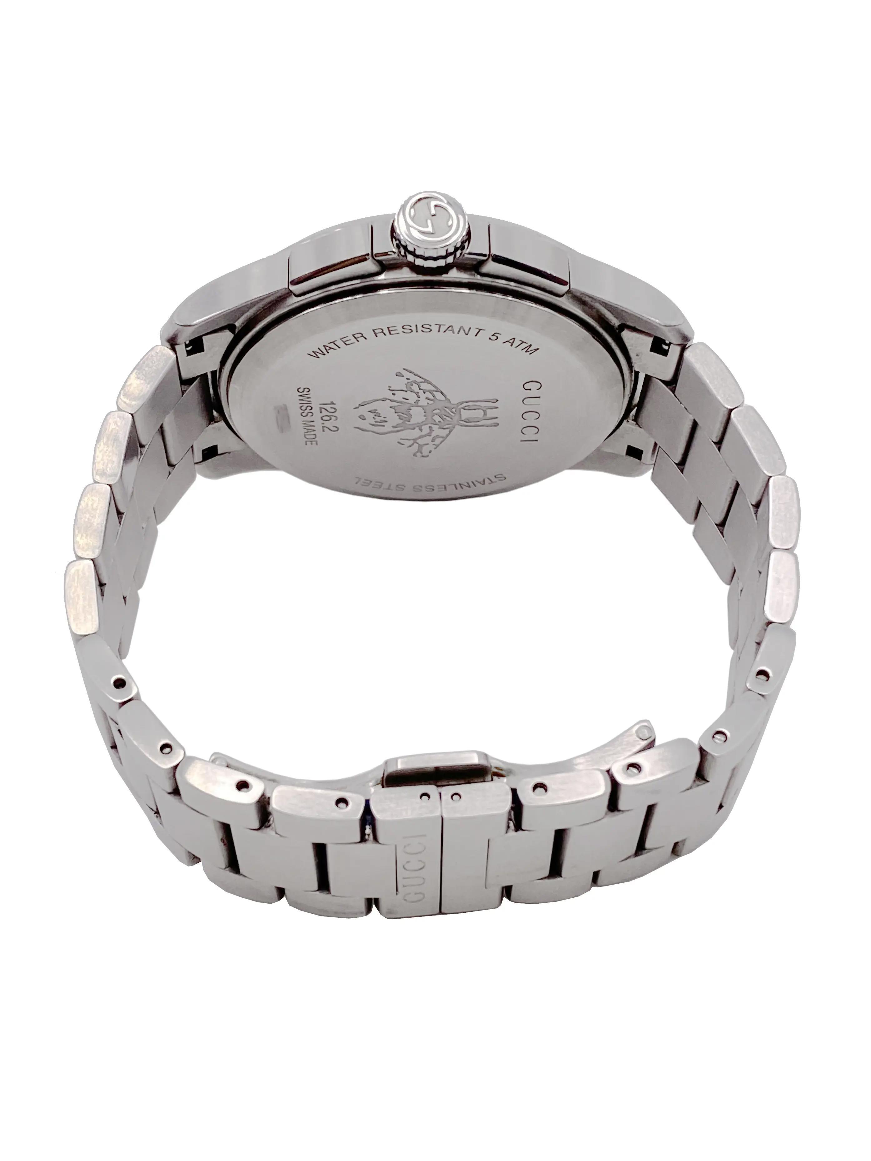 Gucci G Timeless Men s Quartz Wristwatch 44mm Stainless Steel Black Dial Chronograph YA126267 Walmart