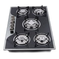thumbnail image 3 of 5-Burner Gas Cooktop with Automatic Pulse Ignition - Tempered Glass, LPG/NG Convertible, Easy to Clean, 3 of 11