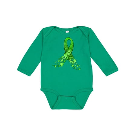 

Inktastic Mental Health Awareness Ribbon with Green Hearts Gift Baby Boy or Baby Girl Long Sleeve Bodysuit