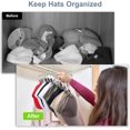 thumbnail image 4 of Perchas para sombreros para armario, estantes organizadores de sombreros de metal para gorras de béisbol, paquete de 2 estantes para gorras de béisbol con 10 clips grandes, soporte para sombreros de b, 4 of 5