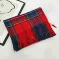 thumbnail image 5 of TEAJOPSUU Winter Scarf for Women Men Soft Faux Wool Tassel Scarf Winter Scarf Fashion Scarfs Colorful Plaid Long Shawl Large Scarves Christmas Gifts B-Red, 5 of 5